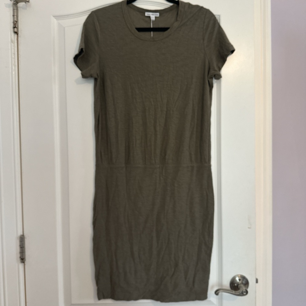 NWT James Perse Olive Green Casual T-Shirt Dress Med/Large
